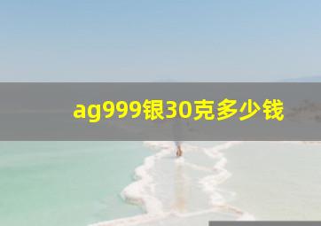 ag999银30克多少钱