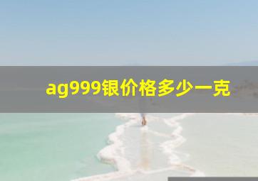 ag999银价格多少一克