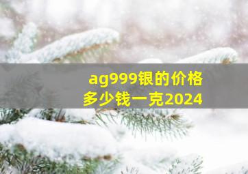 ag999银的价格多少钱一克2024