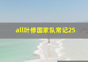 all叶修国家队常记25