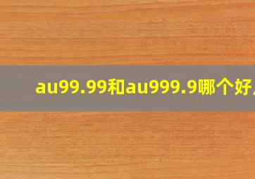 au99.99和au999.9哪个好点