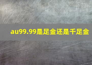 au99.99是足金还是千足金