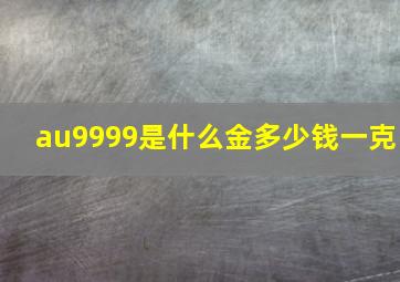 au9999是什么金多少钱一克