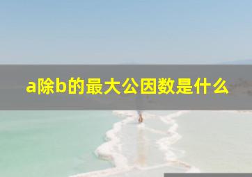 a除b的最大公因数是什么