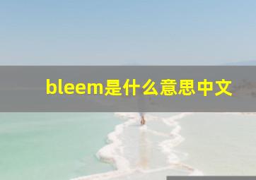 bleem是什么意思中文