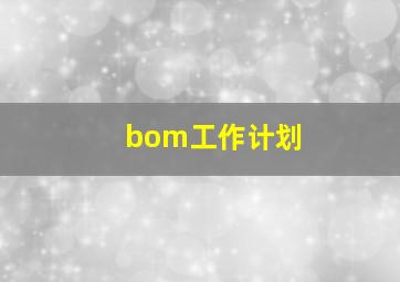 bom工作计划