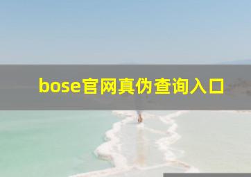 bose官网真伪查询入口