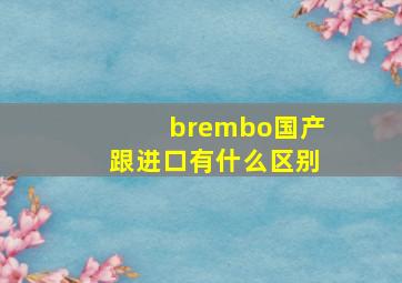 brembo国产跟进口有什么区别