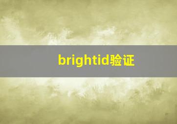 brightid验证