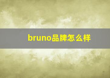 bruno品牌怎么样