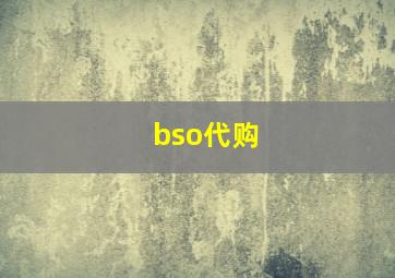 bso代购