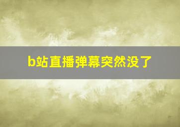 b站直播弹幕突然没了