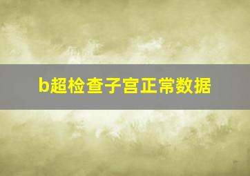 b超检查子宫正常数据