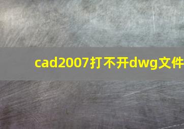 cad2007打不开dwg文件