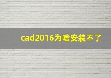 cad2016为啥安装不了