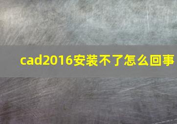 cad2016安装不了怎么回事