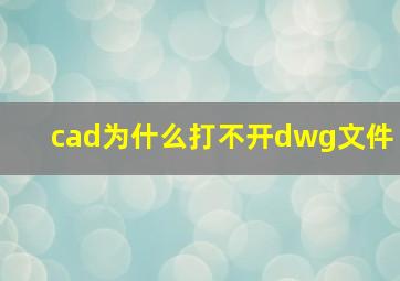 cad为什么打不开dwg文件