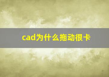 cad为什么拖动很卡