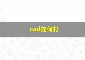 cad如何打