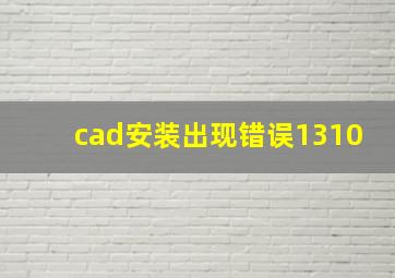 cad安装出现错误1310