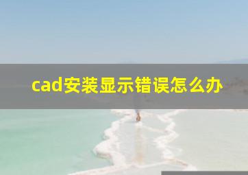 cad安装显示错误怎么办