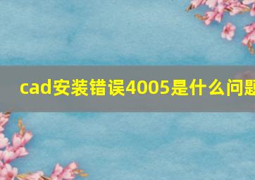 cad安装错误4005是什么问题