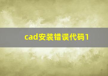 cad安装错误代码1