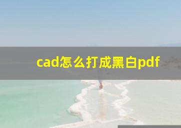 cad怎么打成黑白pdf