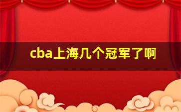 cba上海几个冠军了啊