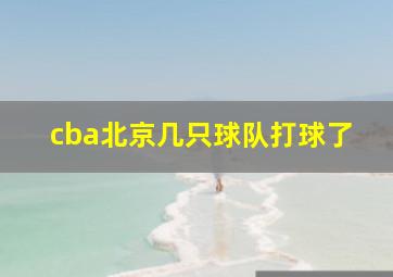 cba北京几只球队打球了