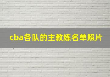 cba各队的主教练名单照片