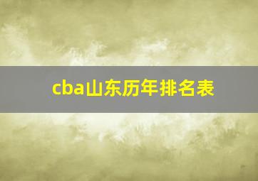 cba山东历年排名表