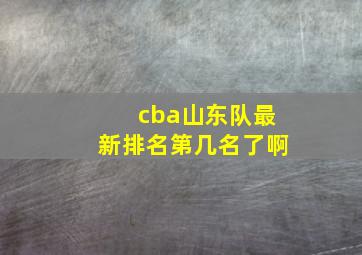 cba山东队最新排名第几名了啊