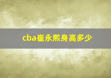 cba崔永熙身高多少