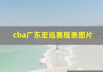 cba广东宏远赛程表图片