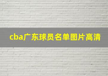 cba广东球员名单图片高清