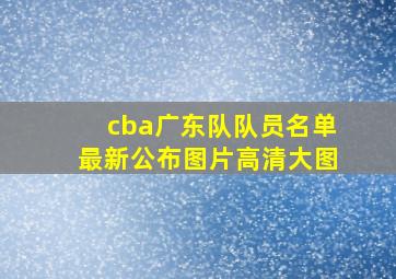 cba广东队队员名单最新公布图片高清大图