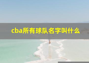 cba所有球队名字叫什么