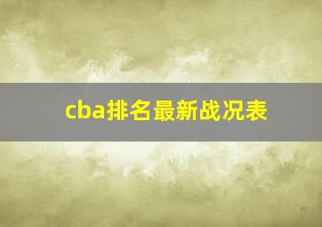 cba排名最新战况表