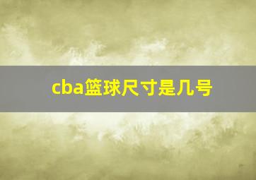 cba篮球尺寸是几号