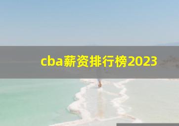 cba薪资排行榜2023