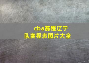 cba赛程辽宁队赛程表图片大全