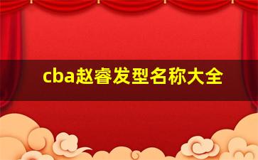 cba赵睿发型名称大全