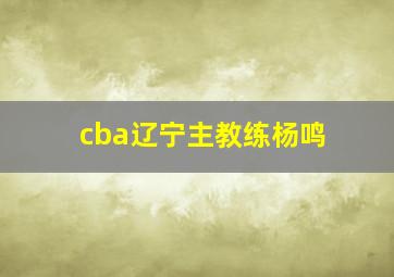 cba辽宁主教练杨鸣