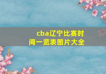 cba辽宁比赛时间一览表图片大全