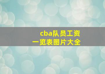 cba队员工资一览表图片大全