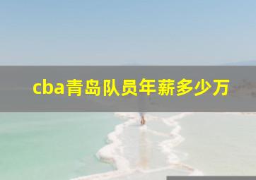 cba青岛队员年薪多少万