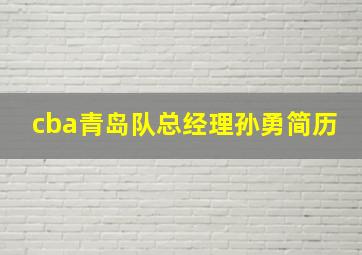 cba青岛队总经理孙勇简历