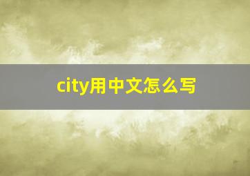 city用中文怎么写