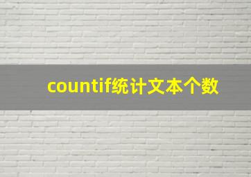 countif统计文本个数